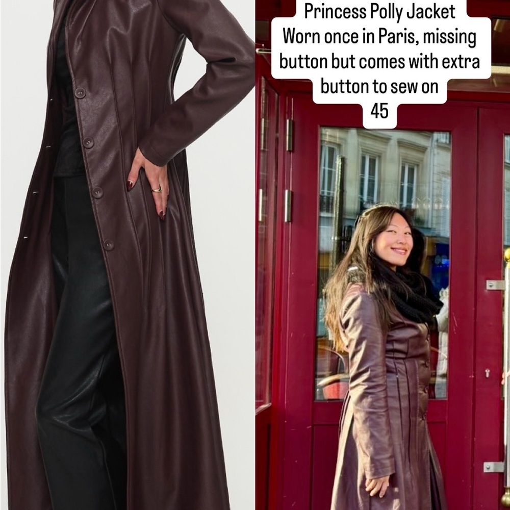 Princess Polly Women's Dark Brown Trench Coat